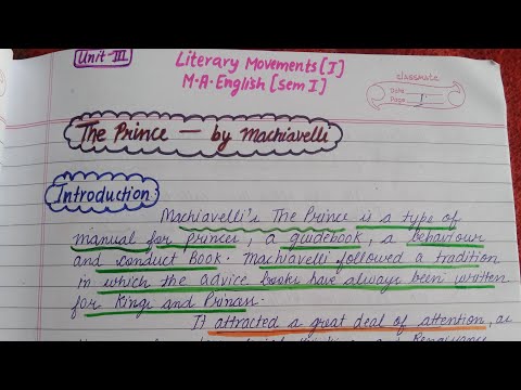 The Prince by Machiavelli | Literary Movements 1 |   M.A.English Semester 1 #englishliterature #pu