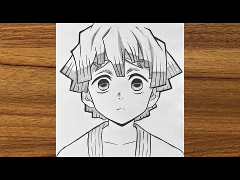 How to draw Zenitsu Agatsuma from Demon Slayer | Easy anime drawing | How to draw anime step by step