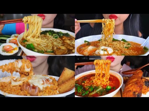 ASMR EATING DELICIOUS RAMEN 🔥🍜 BEST  FOOD EATING MUKBANG VIDEO -04