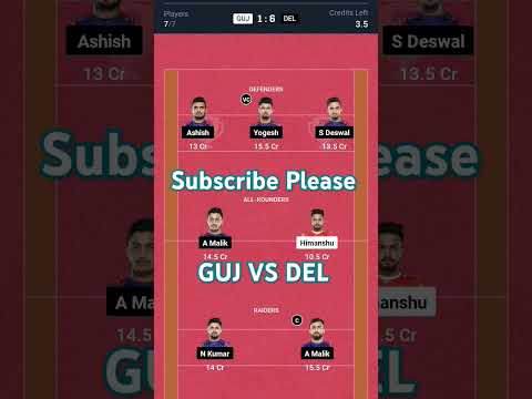 GUJ vs DEL Kabbadi Dream11 Prediction | Dream11 Team of Today Match | GUJ vs DEL Dream11 Team Today|