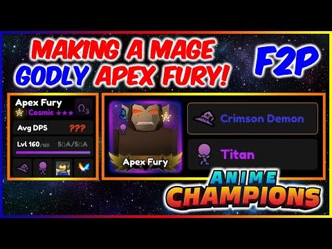 MAKING A MAGE BUILD *GODLY* APEX FURY AS A *F2P* | ANIME CHAMPIONS SIMULATOR [ACS] | ROBLOX