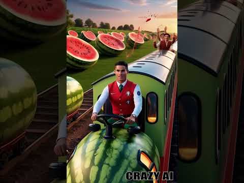 Crazy Monkey on Watermelon Train 🚂🍉 | Funniest Ride Ever! || #shorts #viralvideo  #funny #crazyai