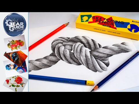 Graphite Art Using Arrtx Sketching Pencils, Graphite Rope Artwork