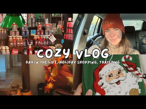 🧸🍂 Cozy Vlog | cozy day in my life, holiday shopping, fall thrift haul, cozy home decor