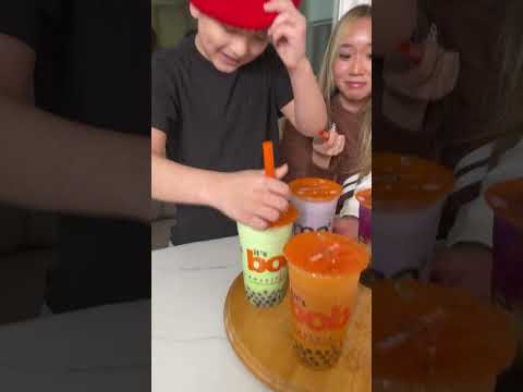 Sibling BOBA Challenge #theshluvfamily #shorts