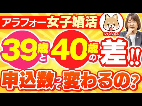 【シバちゃんシリーズ＃２】アラフォー婚活女子 39歳と40歳の差！申込数って変わるの？