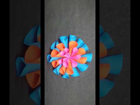 Paper Flower 🌼 🌹 🌷| Paper Art #papercraft #paperflower #kidscraft #easycrafts #wallart #shorts