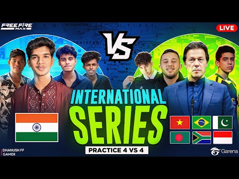 🏆 INTERNATIONAL SERIES🌏 🇮🇳 , 🇧🇷 , 🇵🇰  | DFG PRACTICE  4 V 4🔥| FREE FIRE IN TELUGU #dfg #freefire