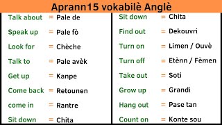 Ann aprann Pale Anglè ak Ann Pale Anglè kou Anglè ak Vokabilè Anglè - kou Anglais - Vokabilè Anglais