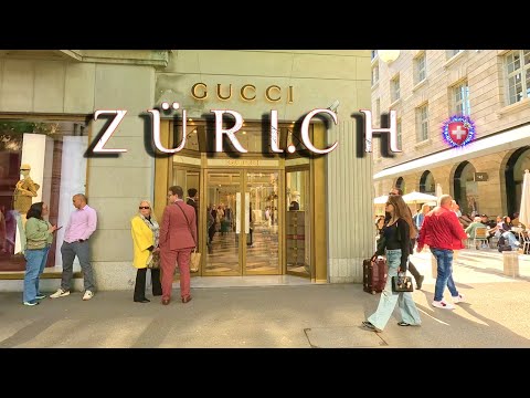 SWITZERLAND ZURICH ✨ Stroll along BAHNHOFSTRASSE from Main Station to Lake 4K