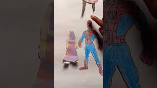 Cute chudki with Spiderman#art #shortsviral #drawing #motupatlu #chotabheem #spiderman