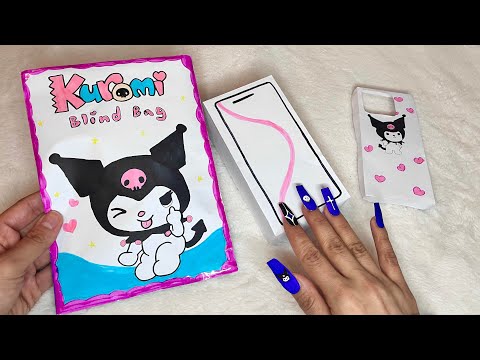 💜 paper diy💜 KUROMI blind bag + unboxing paper iphone 15! | ASMR