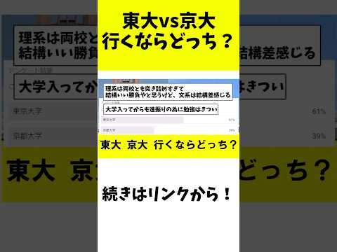 【難関大にあこがれて】東大vs京大 行くならどっち？#まほあこ ￼#切り抜き￼