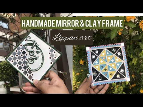 DIY Lippan Art Mirror Work Wall Hanging frame | lippan art | Mud & Mirror frame | crafterartistry