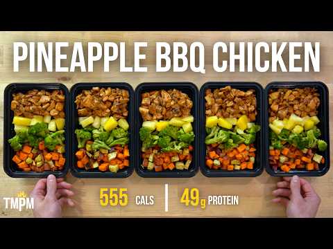 10 Ingredient, High Protein Meal Prep Recipe | Pineapple BBQ Chicken