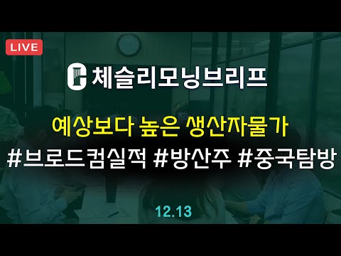 [체슬리모닝브리프] PPI 예상치 상회. 브로드컴 실적. 방산주. 삼성전자. 청도맥주. 인턴 중국탐방기 [24/12/13]