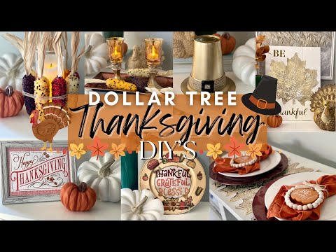 Dollar Tree DIY THANKSGIVING Decor and Craft Ideas | Fall DIYs | DOLLAR TREE Thanksgiving Tablescape