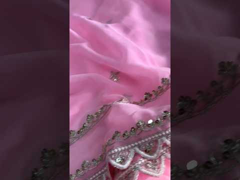 baby pink color saree... har naari ko pyaari... soft Georgette material.. embroidery blouse piece