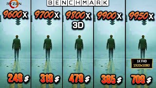 Ryzen 5 9600x vs 7 9700x vs 9800x3d vs  9 9900x vs 9 9950x  / Test in 8 Games / 1080p / RTX 4090