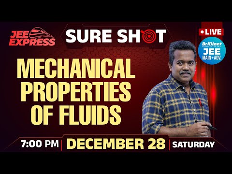 JEE EXPRESS | SURE SHOT | Mechanical Properties of Fluids | PYQ JEE Main | 28 December 2024