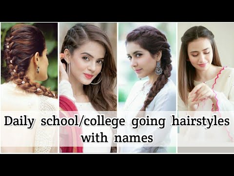 Daily school/ college going hairstyles with names • Types of hairstyles • STYLE POINT