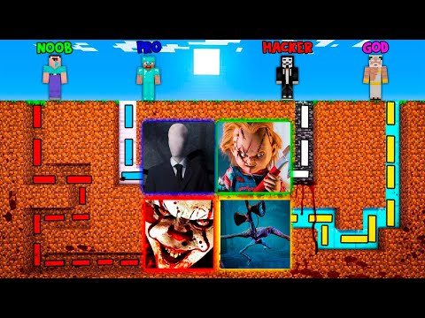 Minecraft - NOOB vs PRO vs HACKER vs GOD : SCARY MAZE TO SIREN HEAD in Minecraft AMV SHORT Animation