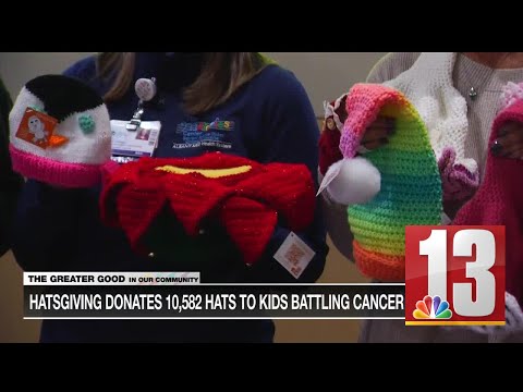 Charity collects 10,000 warm hats for kids battling cancer