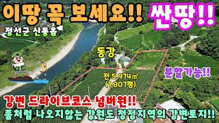 651. 강원도 싼땅!! 이땅 놓치면 후회해요!! 동강 드라이브코스 청정지역 토지매매 영월부동산 영월토지 정선토지 정선부동산 한반도지형 제천토지매매 제천부동산 제천전원주택매매