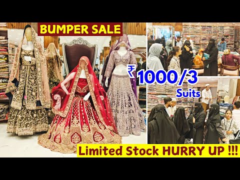 Bumper Sale In YS Wedding Mall New Shop ₹ 1000/3 Branded Suits Sarees Bridal Wedding Wear Collection