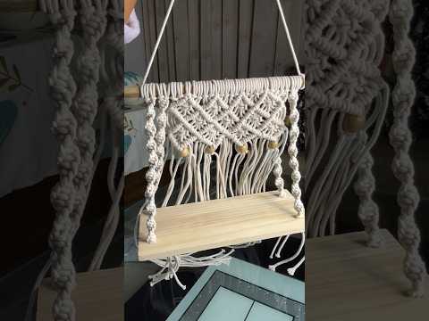 Macrame wall hanging shelf #shorts #homedecor #ytshort