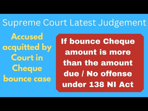 #chequebouncecase 138 NI Act/Acquittal in cheque bounce case/supreme Court Latest Judgement