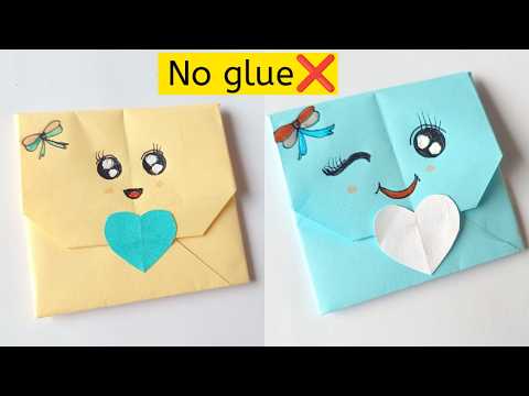 DIY mini paper pouch|DIY paper bag without glue|No glue paper bag|No glue paper craft