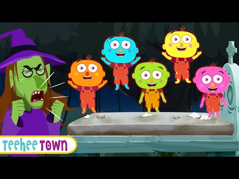 Five Creepy Zombies Dancing On The Bed | Spooky Scary Song For Kids By Teehee Town