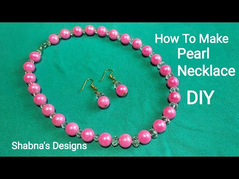 Pearl Necklace | How To Make | Jewellery Making | Shabna's Designs