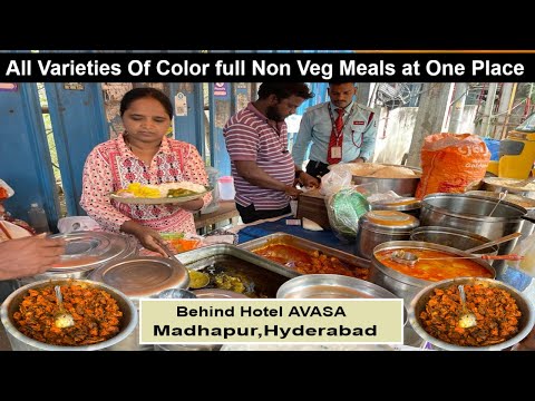 Hard Working Lady Selling Cheapest Roadside Unlimited Food || Hyderabad Famous Aunty Street Meals