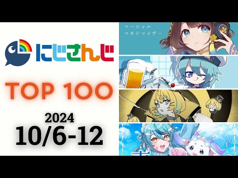 【2024/10/6-12】にじさんじ 歌ってみた&オリジナルソング 週間再生数ランキング TOP 100 + 新曲