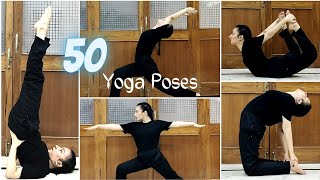 50 Yoga Poses with names | Prachi Verma | Yoga for all ages | Yoga Asanas Beginner to Advanced