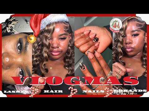 VLOGMAS WEEK 1  🎄| Maintenance VLOG 🔔, hair , nails 💅🏽 , lashes , running errands 🎁 etc.