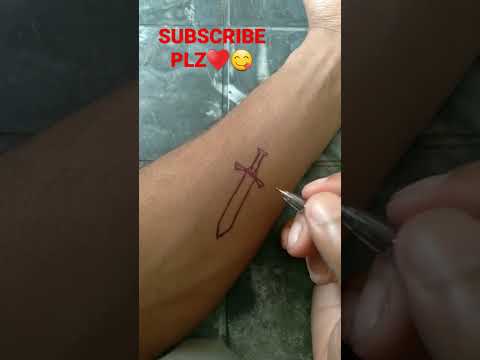 How to drow tatoo with pen #dragon #shorts #tatoo #creative #hand # easy