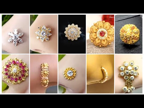 Latest & Newest Gold Nose Pin Collection 2024 ||Gold Nose Stud design ||Gold Nose pin design |#viral