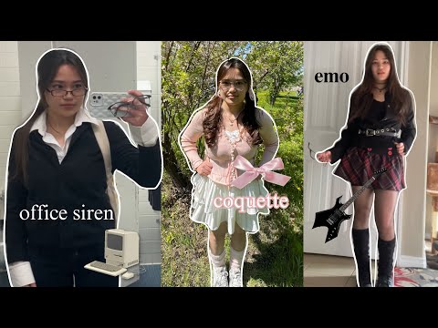 Dressing as DIFFERENT AESTHETICS for a WEEK... ♡⛅️ what I wear to school + outfit inspo