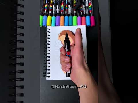 Drawing A NEW Effect Using Posca Markers! Satisfying Art! (#shorts)