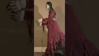 Lowes Pneumatic Ghostly Woman Demo Side View!! #loweshalloween  #halloween2023  #halloween