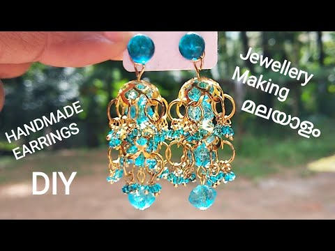 CRYSTAL EARRINGS | Jewellery Making Tutorial | EARRINGS MAKING AT HOME | SHABNA'S DESIGNS