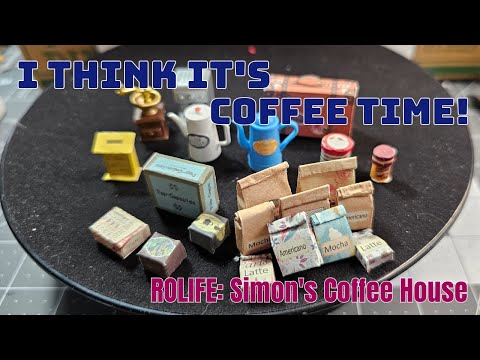 Rolife Simon's Coffee House: coffee bags and containers  #rolife #dollhouse #miniature