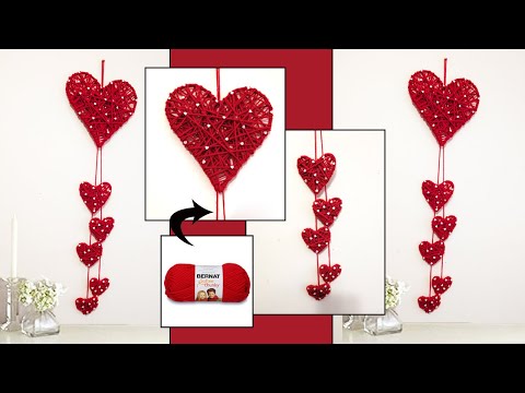 DIY Heart Wall Hanging l l Easy Wall Hanging Decoration for home l l Valentine's day special