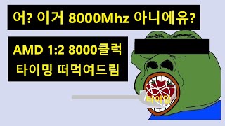 AMD 1:2 메모리 8000 클럭 타이밍 떠먹여 드립니다