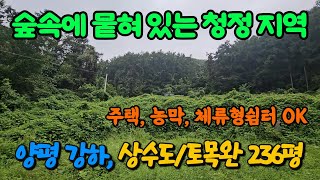 숲속 청정 지역, 땅값 많이 내린 양평 토지 땅 매매 매물 급매 급매매 급매물/강하면