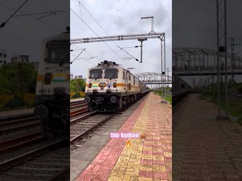 Shia Rajdhani Express 🔥 #indianrailways #train #lhbcoaches #sound #trending #shorts #wap7 #like