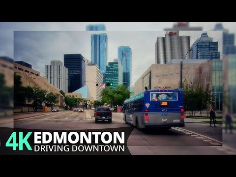 Edmonton 4K60fps - Driving Downtown - Alberta, Canada